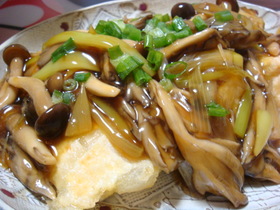 ☆揚げ豆腐きのこあんかけ☆