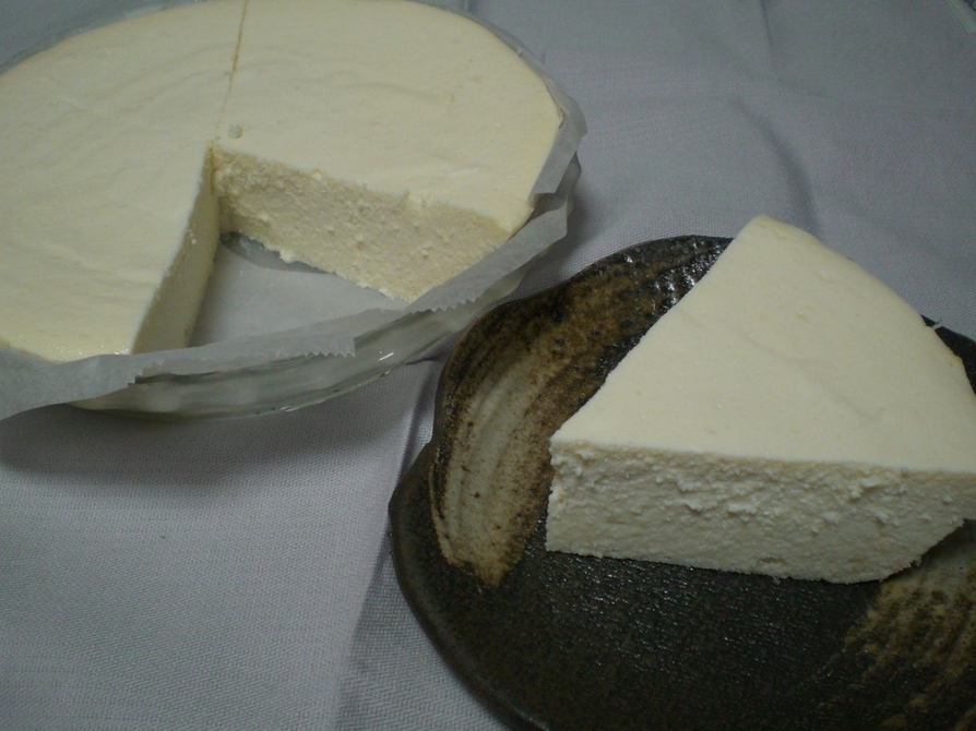 寒天で、おからと豆腐のレア風チーズケーキの画像