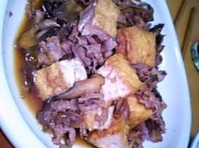 マイタケと厚揚げの甘辛煮