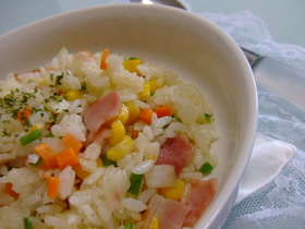 レンジで簡単ピラフ!