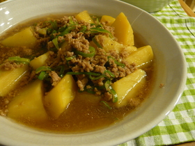 じゃがいもの煮物♥挽肉あんかけ