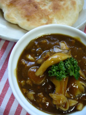 きのこと豚肉のキーマカレー