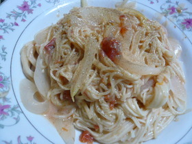 豆乳トマトクリームパスタ