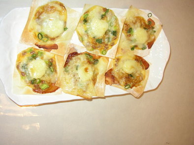 プチ納豆ピザの写真