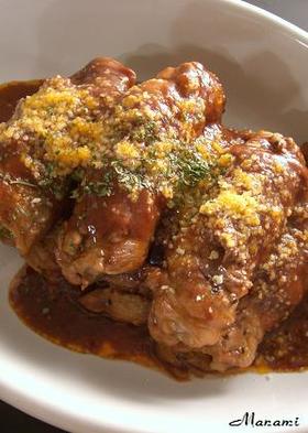 アスパラポークロール赤ワインケチャップ煮