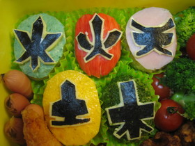 キャラ弁♡侍戦隊シンケンジャーおにぎり♪