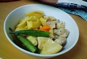 めんつゆで タケノコと鶏肉の煮物