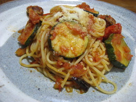 ズッキーニとシーフードのトマトパスタ★★