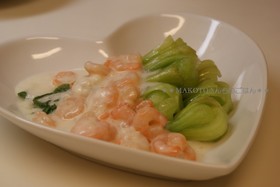 チンゲン菜のクリーム煮