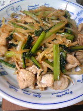 青菜と豚肉の炒め和え