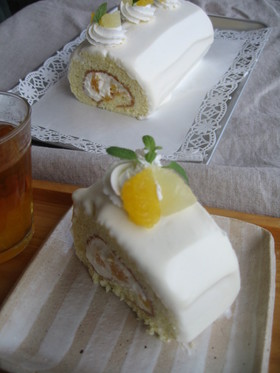 さっぱりヨーグルトクリームのロールケーキ