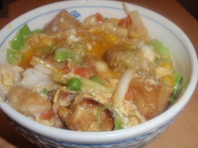 親子丼風高野豆腐丼