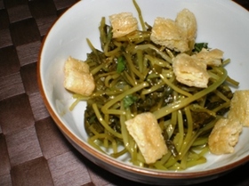 三つ葉の酢和え+カリカリ油揚げ