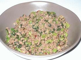 白飯の友達♪野沢菜漬けと合びき肉の炒め