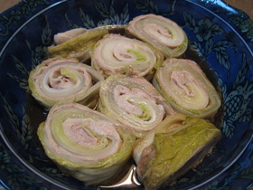 豚肉の白菜ロール煮