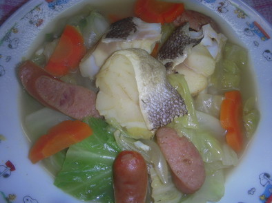 鱈と春キャベツのカレースープ煮の写真