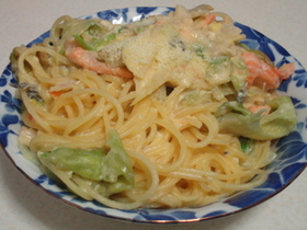 冷蔵庫にあるものでクリームスパゲティ