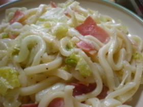 レタスでさっぱり☆塩ダレ焼きうどん