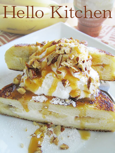 バナナクリームナッツフレンチトーストの写真