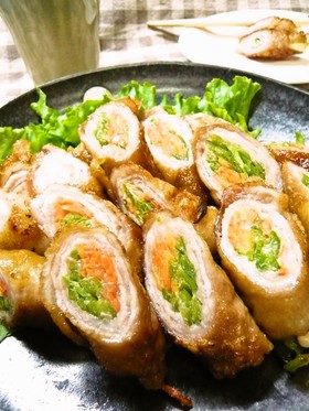 めんつゆで二色肉巻き♪