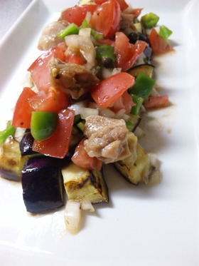 夏野菜と鶏肉のサラダ