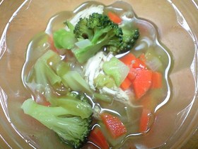 野菜たっぷり♪ チキンスープ