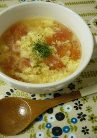 簡単！トマト入り洋風かき玉スープ