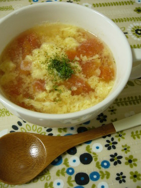 簡単!トマト入り洋風かき玉スープ