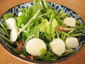 クセあり!水菜セロリみょうがサラダ