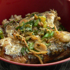 オイルサーディーン&葱のミニ丼