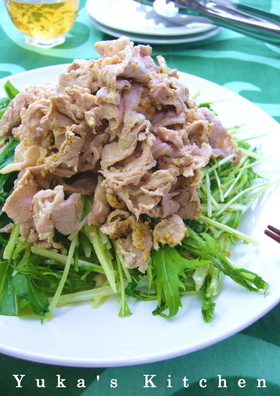 豚しゃぶと水菜のごまマヨぽん酢がけ