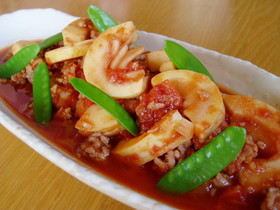 レンジで簡単☆たけのこの和風トマトソース