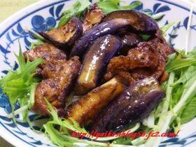 なすと豚肉の辛味噌炒め