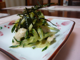 さっぱり!鶏きゅ~大葉のゴマダレサラダ☆