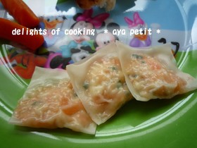 ☆離乳食 何でもワンタン♬