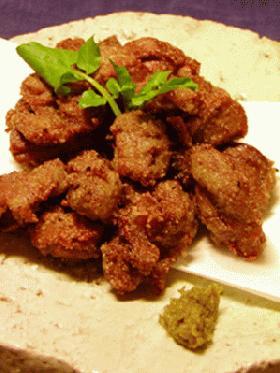 砂肝のから揚げ:柚胡椒添え