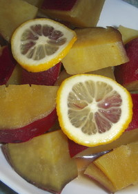 薩摩芋の蜂蜜レモン煮