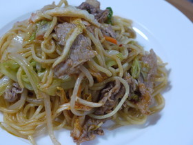 めんつゆdeやさしい味のキムチ焼きそば♪