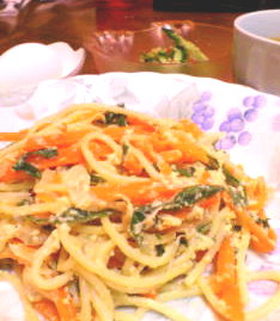 味噌豆乳の和風スパゲティ