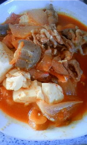 手抜き☆豚キムの豆腐煮