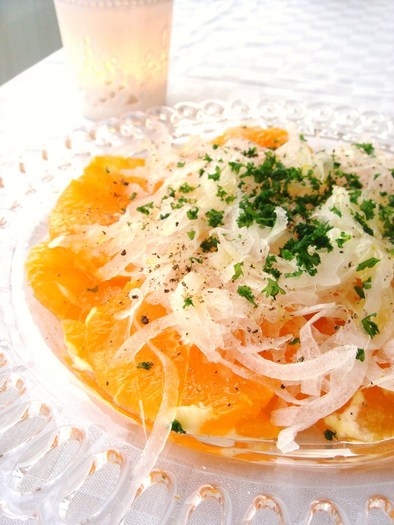 イタリアの風を感じる♪～オレンジのサラダの写真