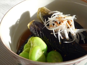 なすとそら豆の煮浸し