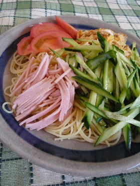 思い立ったら 冷やし中華風スパゲッティー