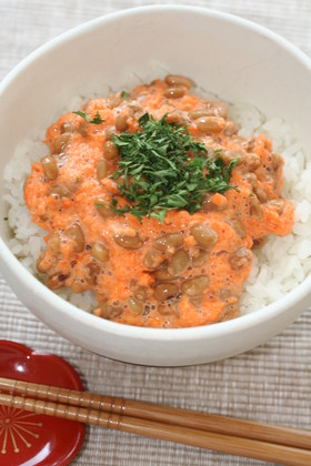 ほんのりあま~い✿にんじん✿納豆ご飯