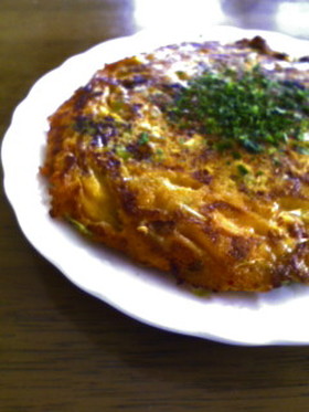 *お豆腐で☆キムキャべもちふわお焼き*