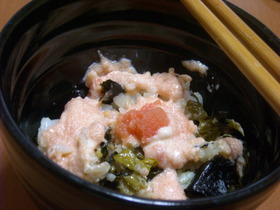 高菜と明太マヨ混ぜご飯☆