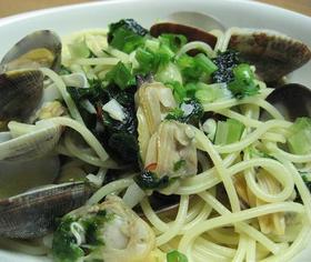 アサリと生海苔のパスタ