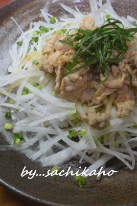 パリパリ大根と豚肉の♫さっぱりサラダ