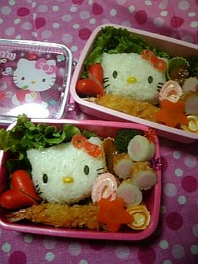 簡単!すぐできるキティちゃんキャラ弁★