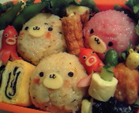 キャラ弁♪2色のゴマちゃん弁当